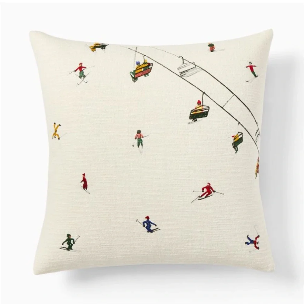 Set of Embroidered Skier 18” Pillow Covers - Picture 11 of 11